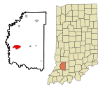 Daviess County Indiana Incorporated and Unincorporated areas Washington Highlighted